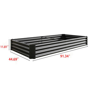 Raised Garden Bed Kit - Metal 7.6x3.7x0.98ft for Flower Planters, Vegetables, Herb