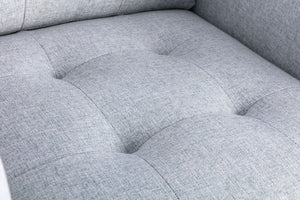 Victoria - Fabric Loveseat With Metal Legs, Side Pockets, And Pillows