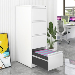 Durable Metal 3 Drawer File Cabinet With Lock For Office Storage
