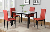 Citico 5-Piece Faux Marble &amp; Metal Dining Set