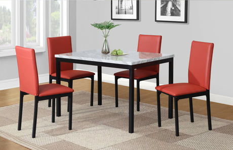 Citico 5-Piece Faux Marble &amp; Metal Dining Set