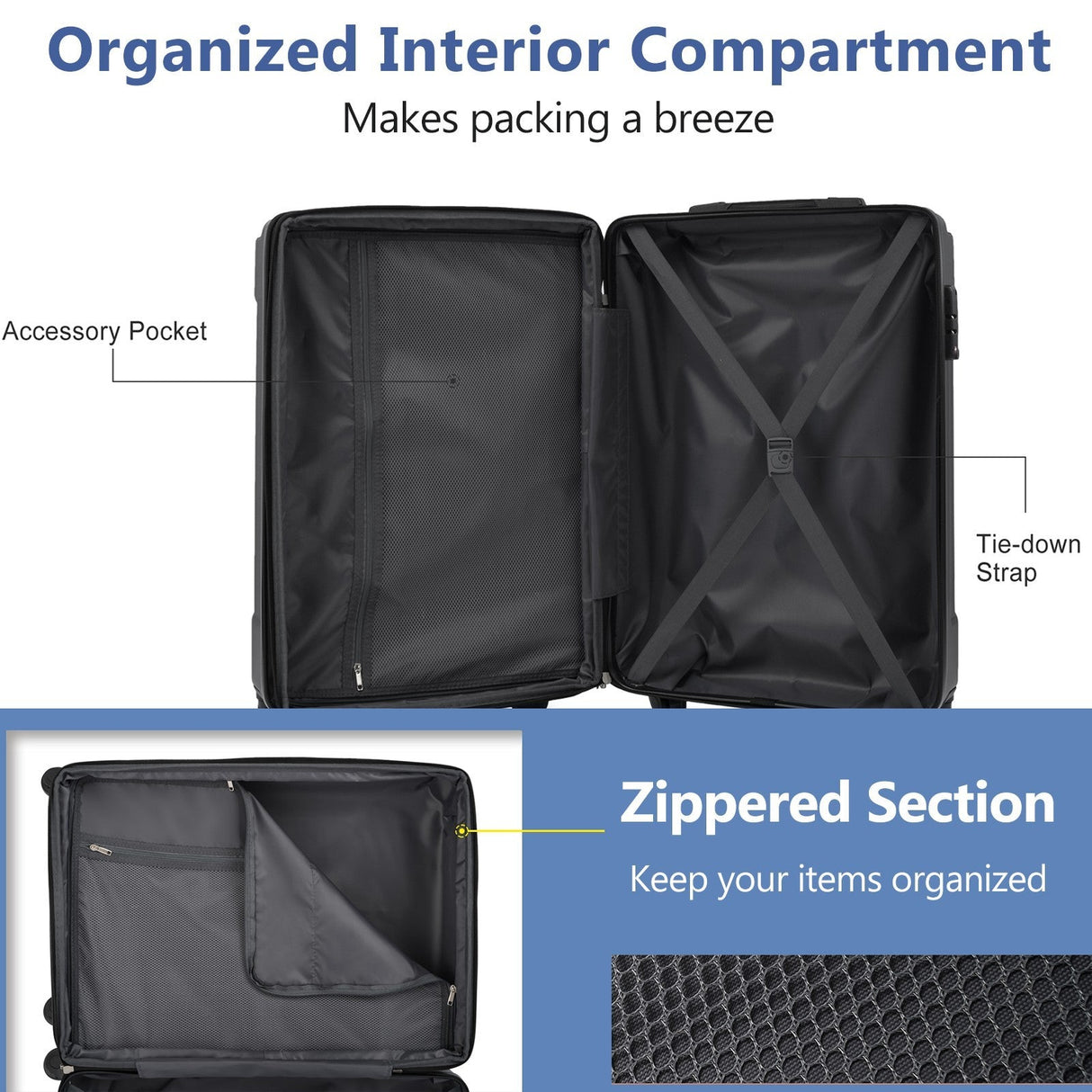 Lightweight Durable ABS Hardshell Suitcase