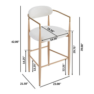 Upholstered Barstools With Back For Kitchen (Set of 2)