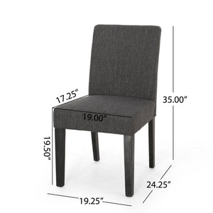 Contemporary Dining Chair With Upholstered Seating And Tapered Legs