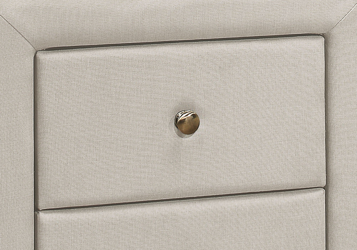 Nightstand with Storage Drawer, Upholstered, Transitional