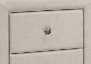 Nightstand with Storage Drawer, Upholstered, Transitional