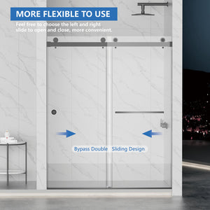 Frameless Shower Door - Double Sliding Design