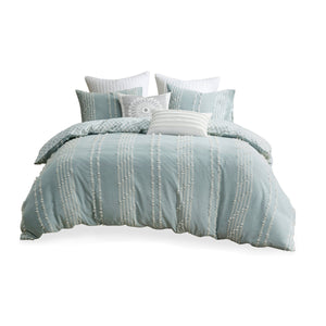 King/Cal King 3 Piece Cotton Jacquard Duvet Cover Set