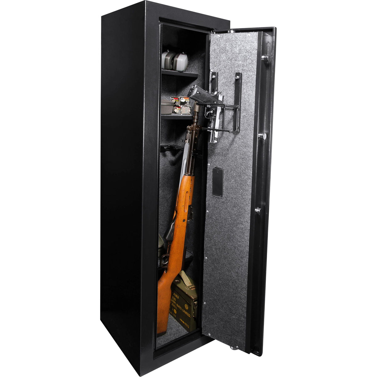 Biometric Rifle Safe with Fingerprint Access – Black