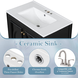 Double Sink Bathroom Vanity Set with Wall Mount Mirror Cabinet