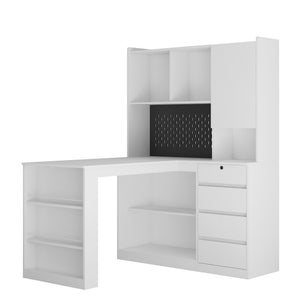L Shaped Desk with Charger and Drawers