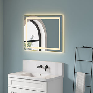 36" x 28" LED Bathroom Mirror with Front and Backlight