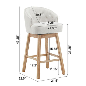360 Degree Rotation Swivel Counter Stools (Set of 2)