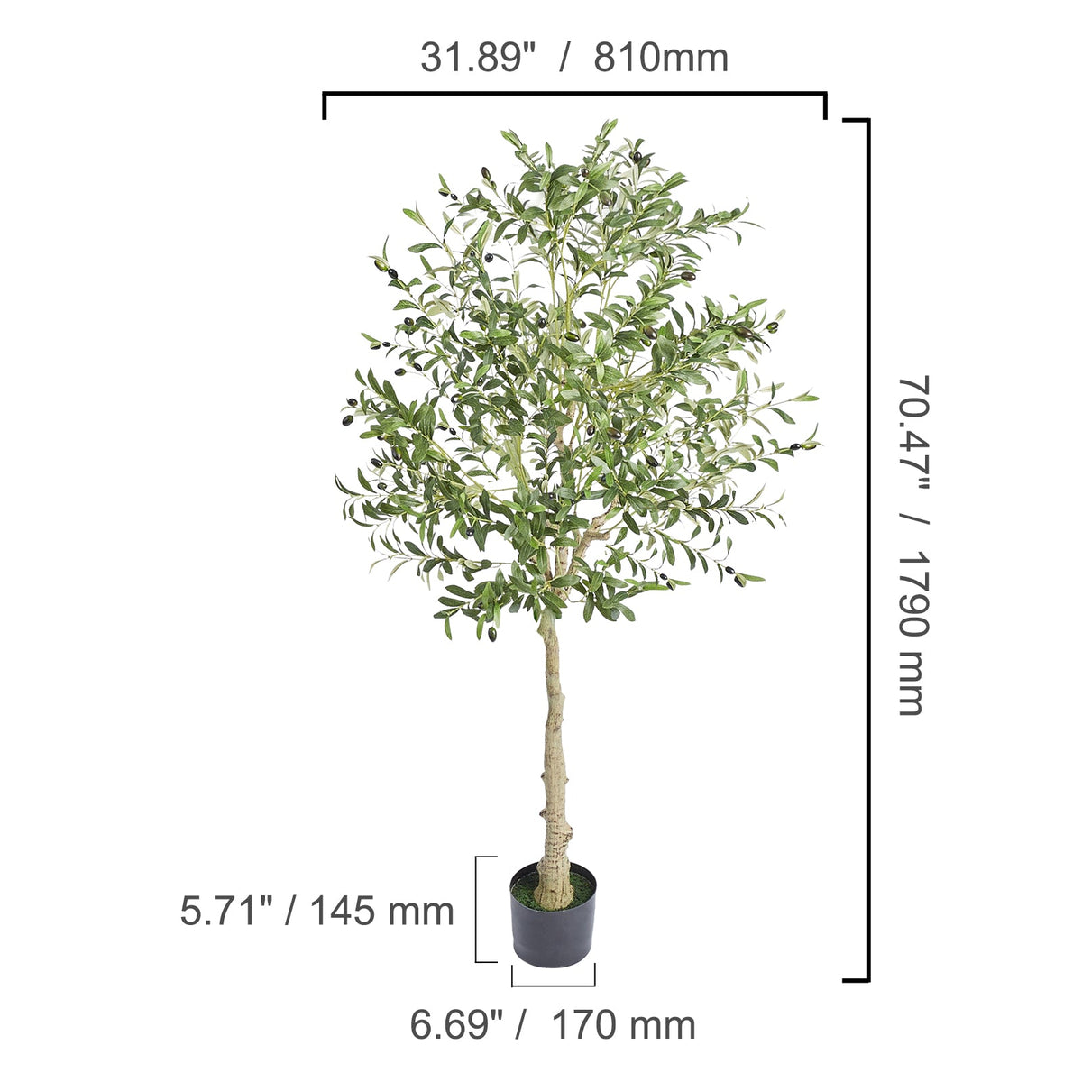 Artificial Olive Tree - 6 FT Tall Faux Plant