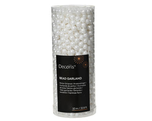 Winter White Bead Garland - 32 Feet Long