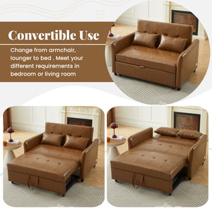 Convertible Sleeper Sofa Bed With 3 USB Ports