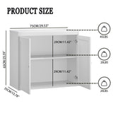 Kitchen Storage Cabinet with Double Doors and Adjustable Shelves - White