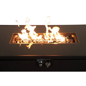 Rectangular Fire Pit With Frame Elegant Design