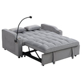 Modern Velvet Loveseat Futon Sofa Couch with Pullout Bed