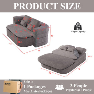 2 In 1 Foldable Sofa Bed With Multi Functional Blanket, Floor Lounge Sofa