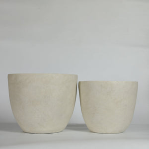 Round Concrete Planter Set of 2, Large Handmade Rustic Planter Pots