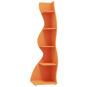 5 Tier Wavy Corner Bookshelf And Plant Stand For Living Room