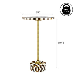 Calix Contemporary Minimalist Metal/Cork Round End Table