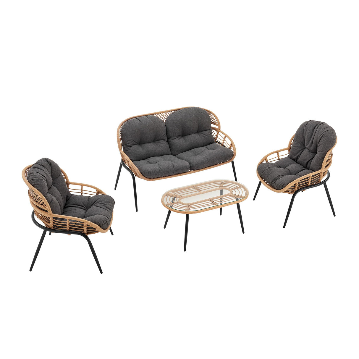 Pine - 4 Piece Outdoor Conversation Set
