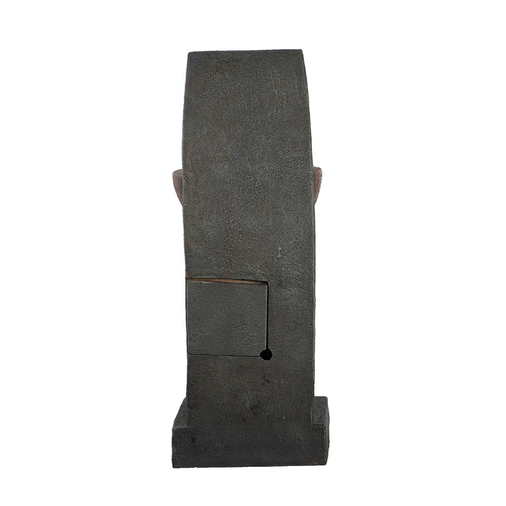 Sculptural Water Fountain With Bowl Basin, With Light And Pump, For Indoor And Outdoor - Brown / Black