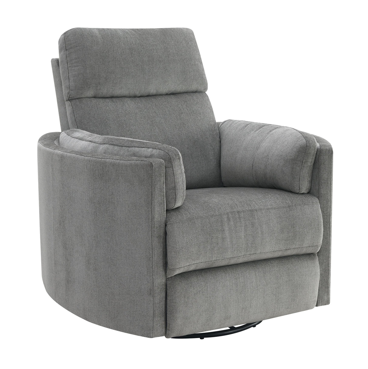 Sagen Charcoal Chenille  Glider Recliner with Swivel