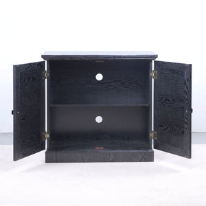 Sideboard Cabinet With Mirrored Doors, Adjustable Shelf, Metal Handles