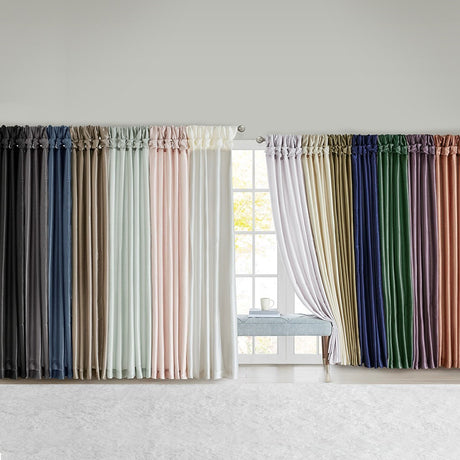 Twist tab lined window curtain panel champagne 50x120"