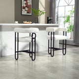 Household bar stools set of 2, modern upholstered with back