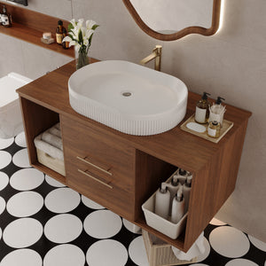 Wall-Mounted Bathroom Vanity with Ceramic Sink