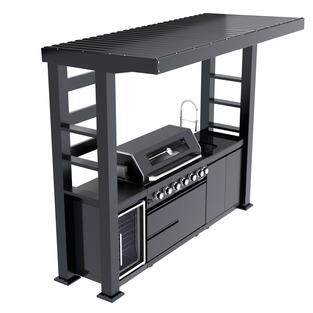 108-Inch 6-Burner Deluxe Outdoor Kitchen Grill