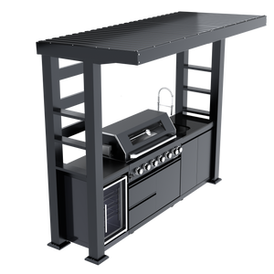 108-Inch 6-Burner Deluxe Outdoor Kitchen Grill