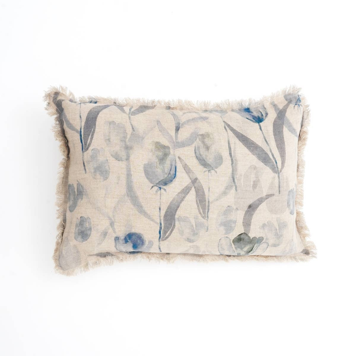 Linen-Printed-Lumbar-with-Fringes-(Blue-&-Grey)-16'X24'-
