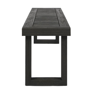 Outdoor 6 Seater Dining Set With Bench - Dark Gray / Light Gray
