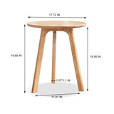 Round Side Table with Solid Oak Wood Frame
