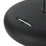 Modern Wheelie Round Umbrella Base with Stainless Steel Holder in Black Concrete