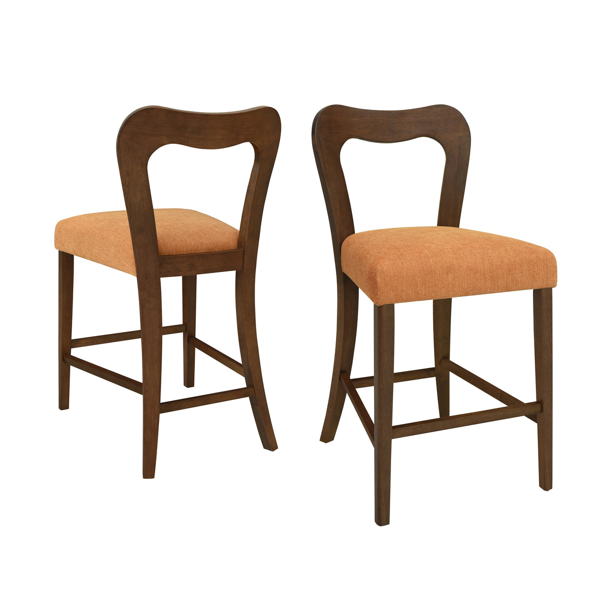 Counter Stool Without Arm (Walnut + Caramel) Set of 2