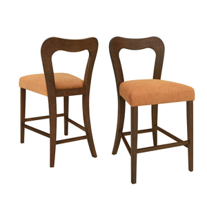 Counter Stool Without Arm (Walnut + Caramel) Set of 2