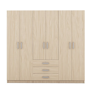 6 Doors Wardrobe Storage For Bedroom, With Big Drawers