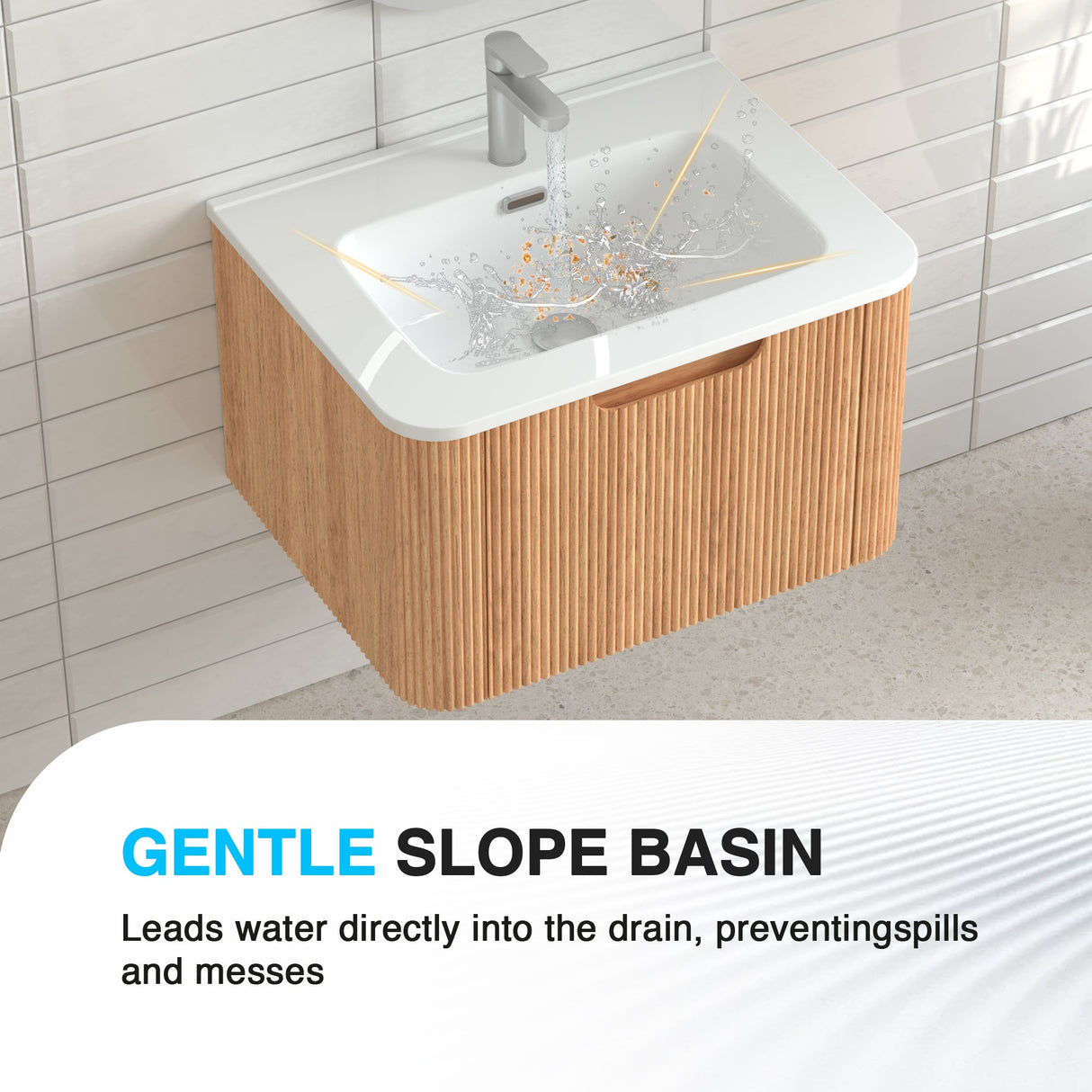 24" Wall-Mounted Floating Bathroom Vanity