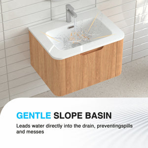 24" Wall-Mounted Floating Bathroom Vanity