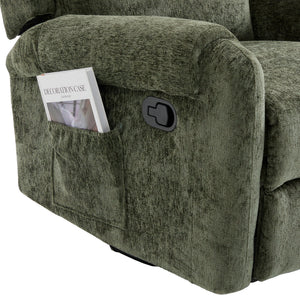 Manual Recliner Massage Chair With Swivel Rocker, 8 Massage Modes, Side Storage Pocket