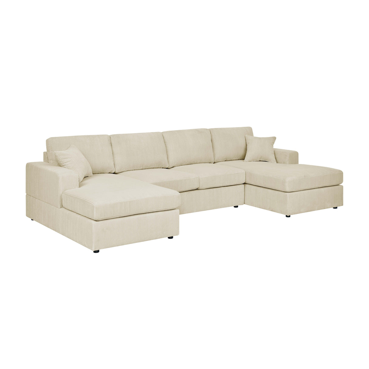 The Sara Modular Corduroy U-Shaped Sectional Sofa
