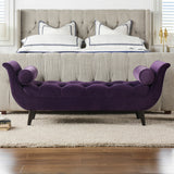 Alma-Tufted-Flared-Arm-Entryway-Bench,-Purple-Velvet-Benches