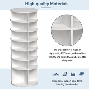 Rotating Shoe Rack Tower - 7-Tier Spinning Shoe Organizer