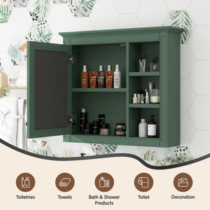Wall Mounted Medicine Cabinet With Mirror And 3 Open Shelves